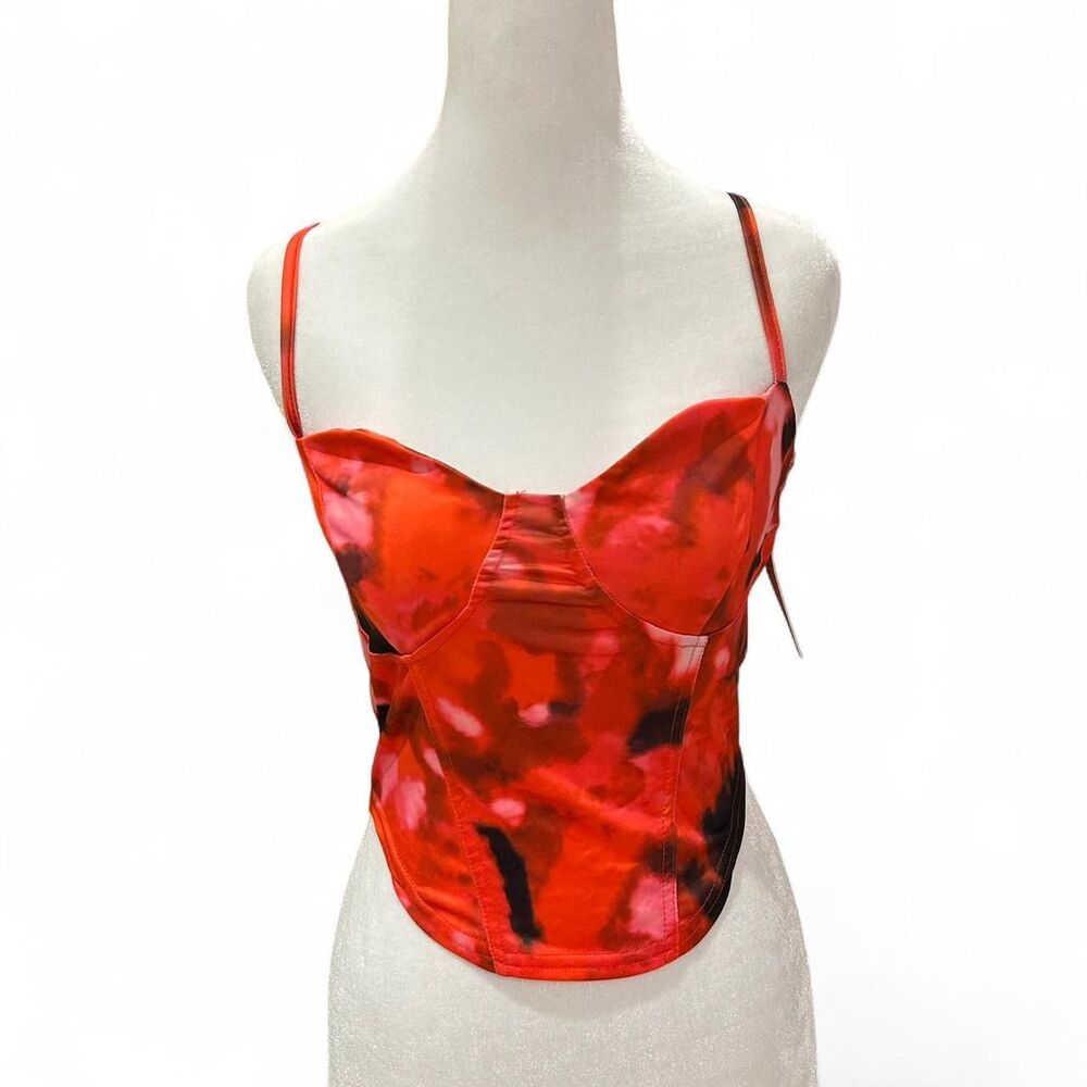 Micas Tie Dye Lace Up Corset Top